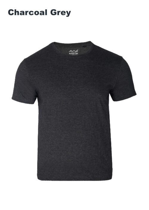 Charcoal Grey Super Bio Cotton Round Neck T-Shirt