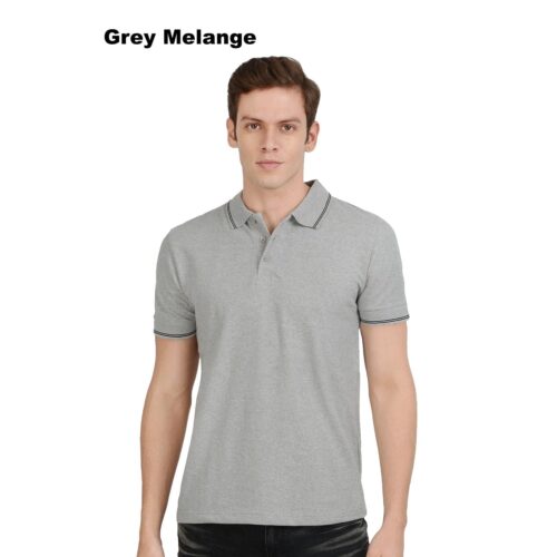 AWG GREEN POLO MILANGE GREY WITH WHITE TIPPING