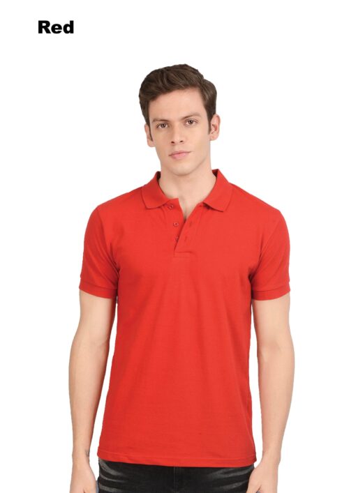 Customizable Red Solid Polo