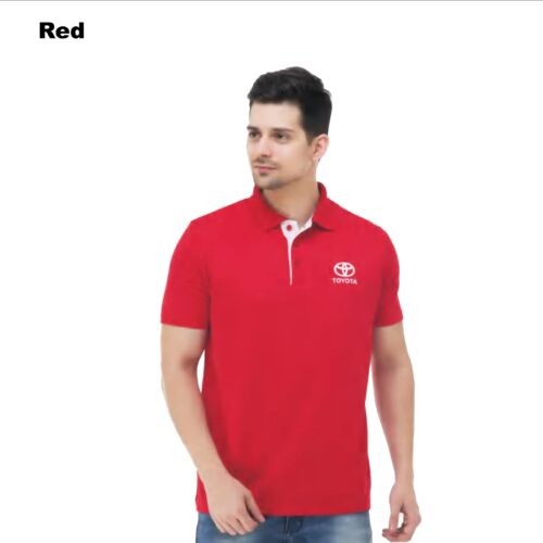 Red dri-fit performance polo