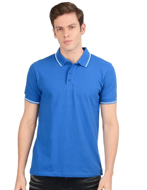 AWG GREEN POLO ROYAL BLUE WITH WHITE TIPPING