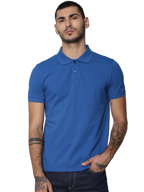 Customized Jack&Jones blue Polo T-Shirt Front