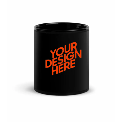 Custom Ceramic Black Coffee Mug side image