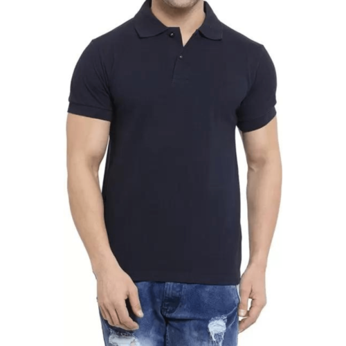 Customized Spun Matty Black Polo T-Shirt - Promotional Tees