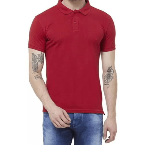 Customized Spun Matty Red Polo T-Shirt - Promotional Tees