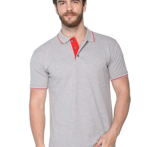 highline custom polo t-shirt grey red