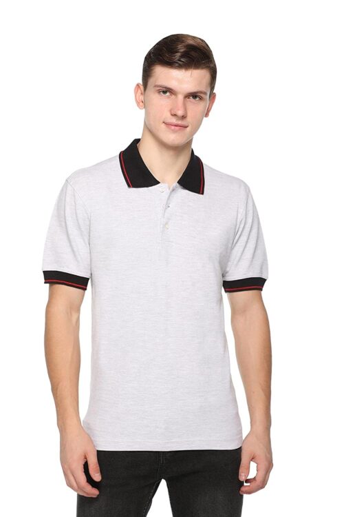 highline custom polo t-shirt light grey black