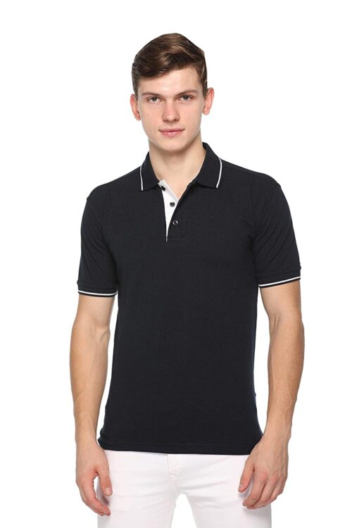 highline custom polo t-shirt navy blue white