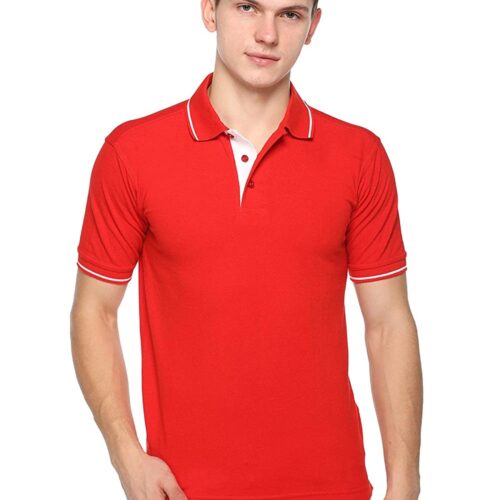 highline custom polo t-shirt red white