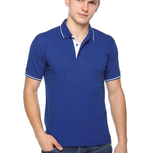 highline custom polo t-shirt royal blue white