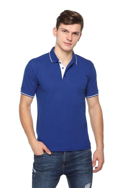 highline custom polo t-shirt royal blue white
