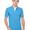 highline custom polo t-shirt torq blue white