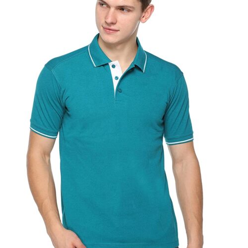 highline custom polo t-shirt torq green white