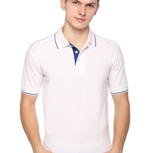 highline custom polo t-shirt white blue