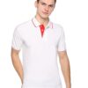 highline custom polo t-shirt white red