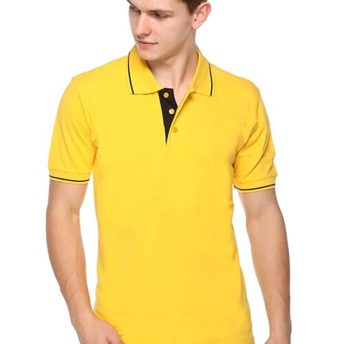 highline custom polo t-shirt yellow black