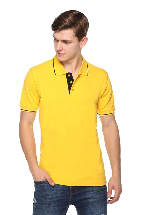 highline custom polo t-shirt yellow black