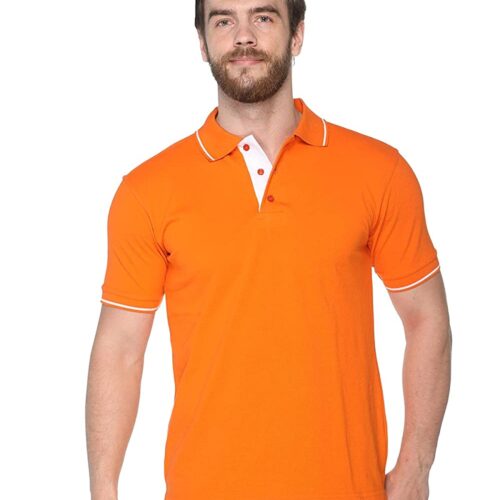 orange white highline custom polo