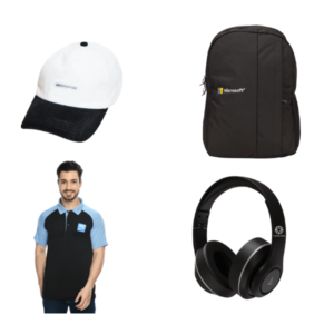 welcome kit cap, tshirt backpack and headphone