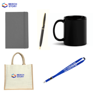 welcome kit canvas bag notebook pen lanyard mug