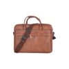 Customizable with company logo-Tan Laptop Bag back view