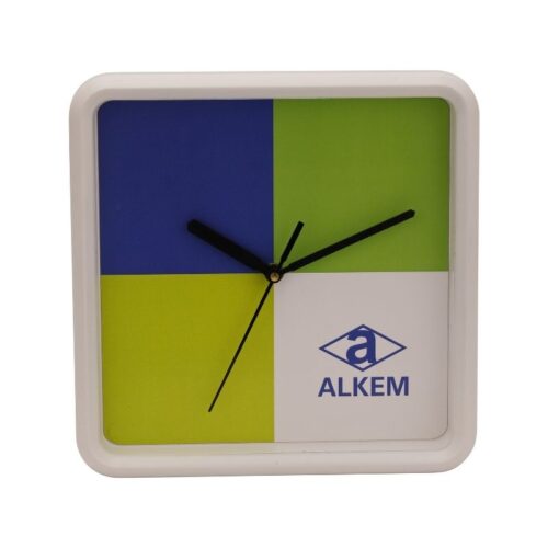 Square Custom wall clock in three color plate