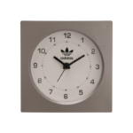 Grey Color Custom Table Clock with White body and Black dial for corporate gifting