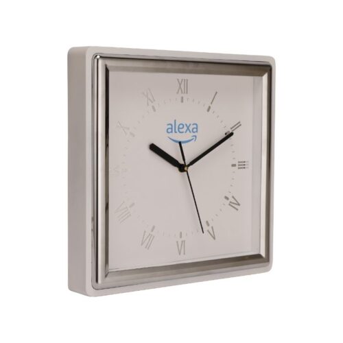 Premium chrome plated silver leaf custom wall clock