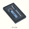 Leather Keychain and Metal Ball Pen Gift Set