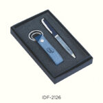 Leather Keychain and Metal Ball Pen Gift Set