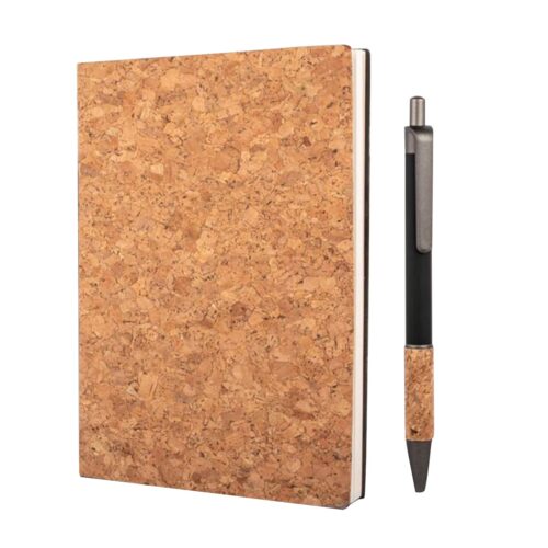 cork pen and notebook set for corporate gifting