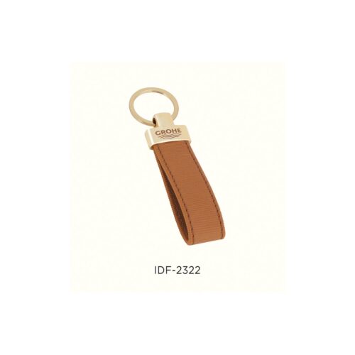Merch Story Customizable Leather keychain in brown