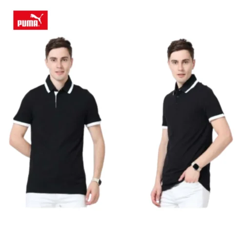 Black Puma Dri Fit Polo T-Shirt For Employees