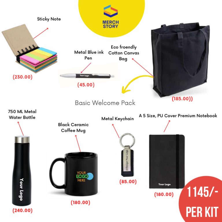 merch story employee welcome kit with keychain