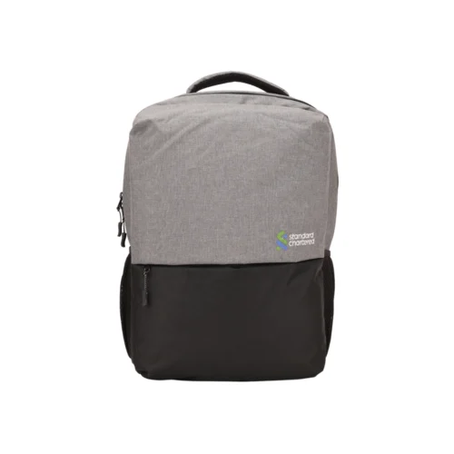 Customizable grey laptop backpack