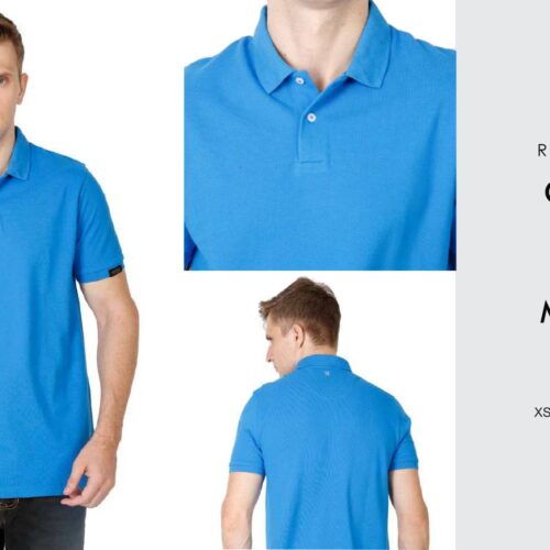 Rare Rabbit Solid Polo T-Shirt Blue