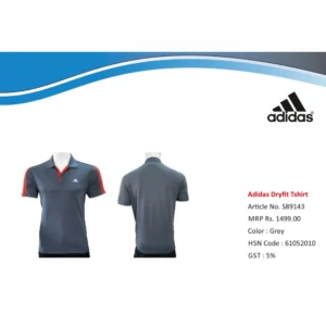 Customized Adidas Grey Polo T-Shirt