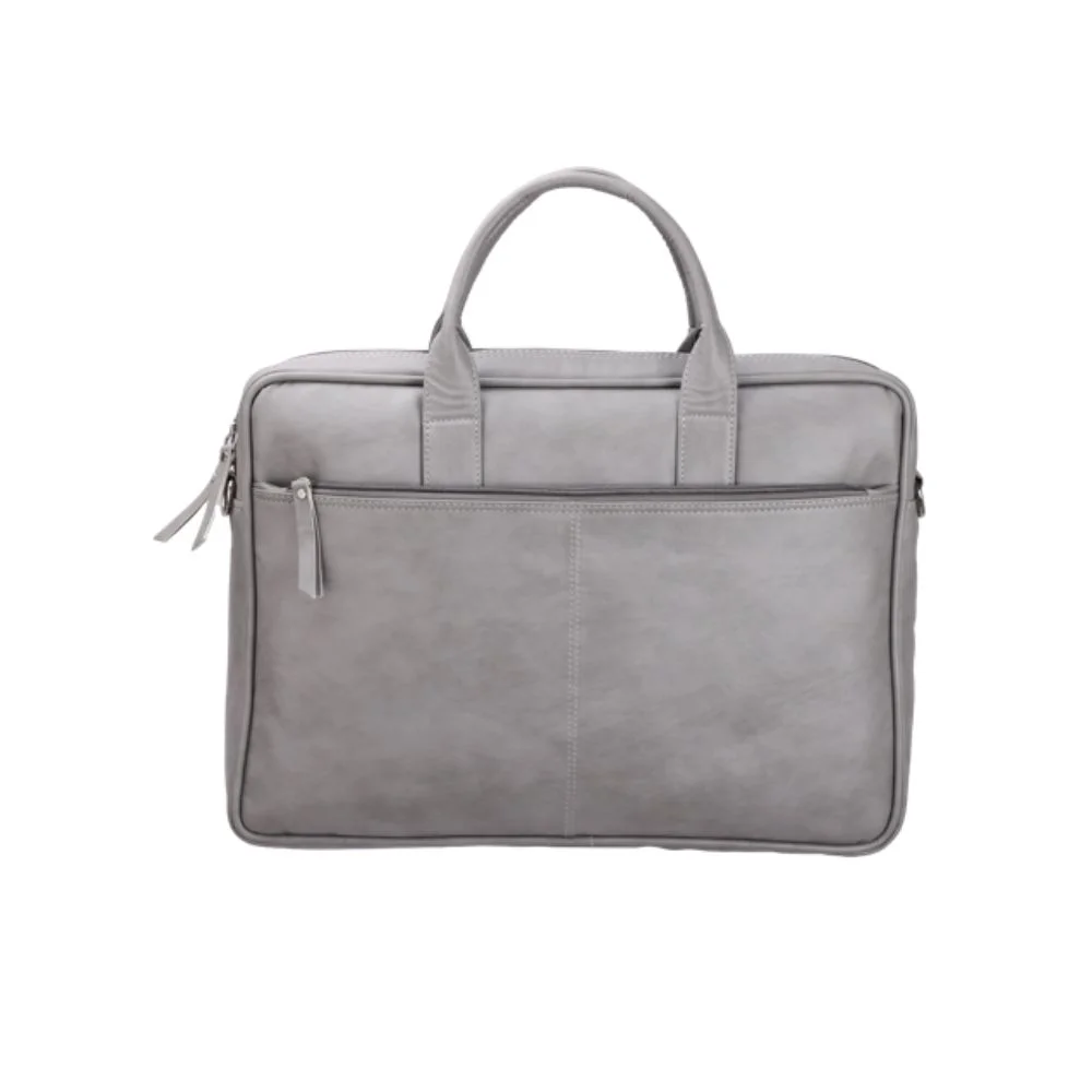 Grey leather Laptop bag