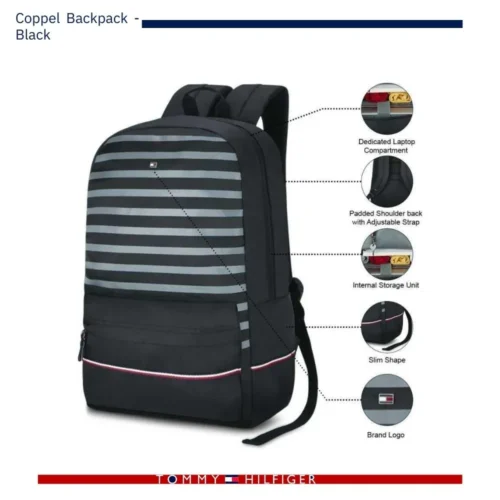 Tommy Hilfiger Black Copper Backpack