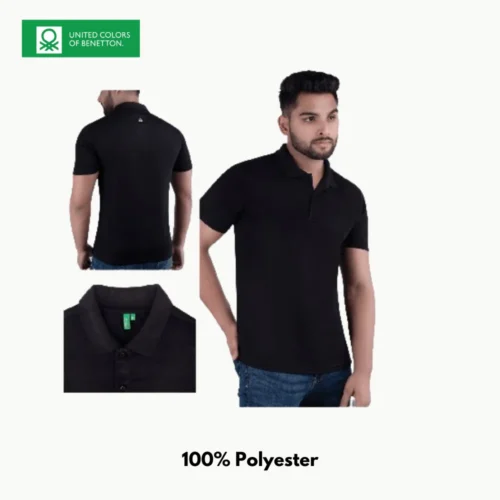 Customized Benetton(UCB) Polyester T-Shirt 2024 Black Color