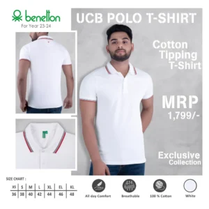 Customized Benetton(UCB) Tipping Polo T-Shirt 2024