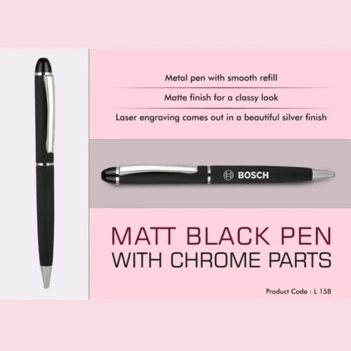 Matt Black Pen with Chrome