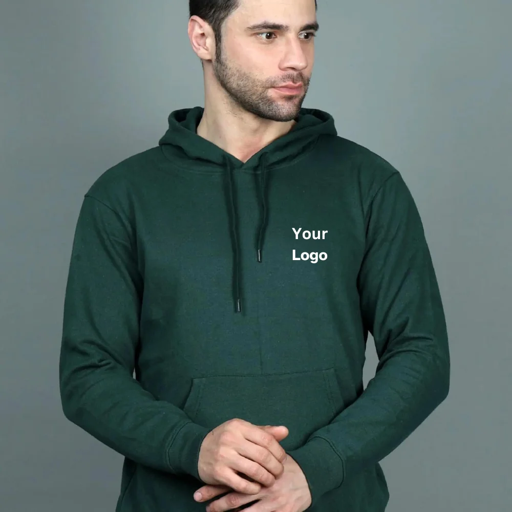 Custom 100% Cotton Sweatshirt in Bottle Green