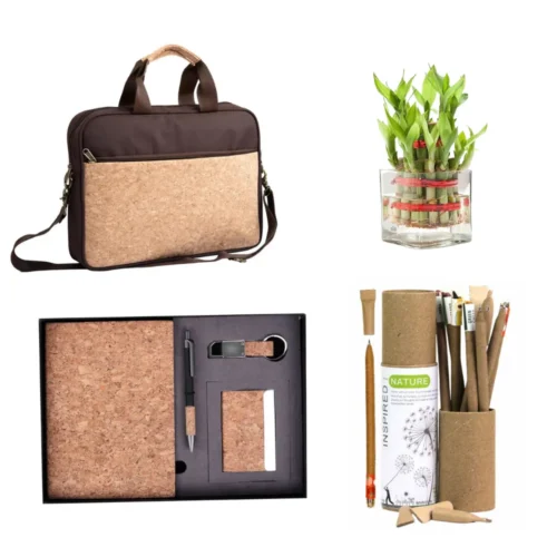 Premium Onboading Kit R(Cork Laptop Bag, Desk Oxygen, Cork Gift Set, Plantable Pen & Pencil Seed