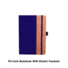 PU Cork Notebook with elastic closure