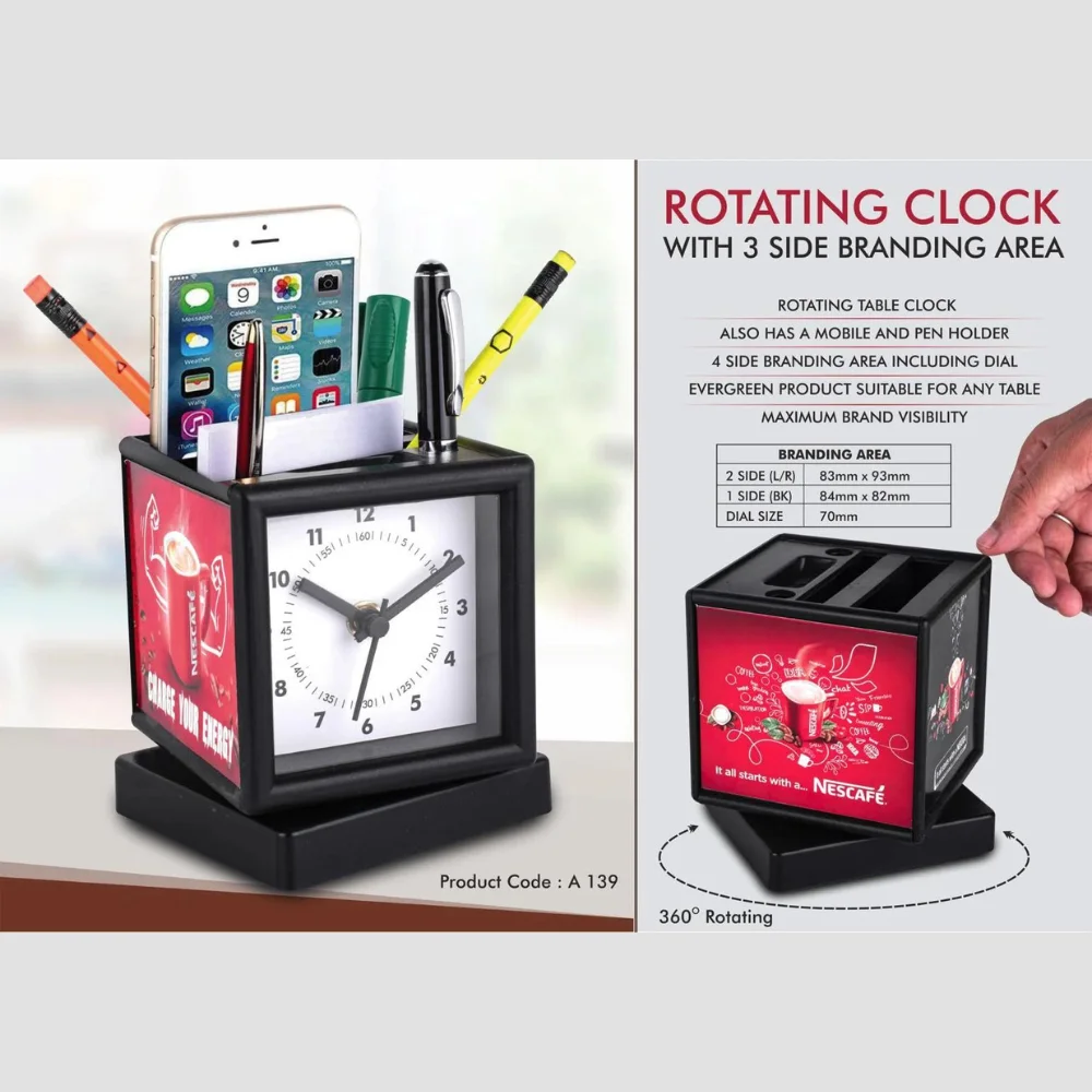 Custom Rotating Table Clock