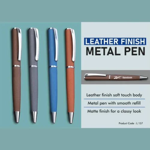Custom Metal Pen with Leather Finish