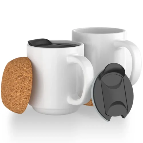 Eco-Friendly Cork Customized Coffee Mug White