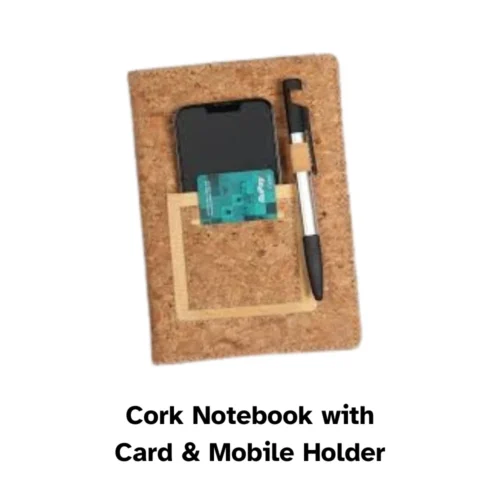 Custom Cork Notebook with Mobile Pocket