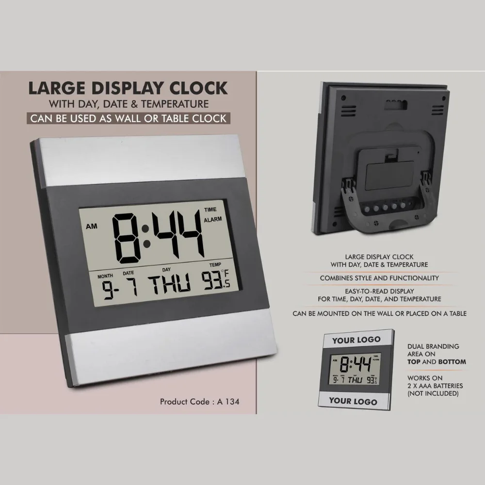 Display Clock With Day, Date & Temperature